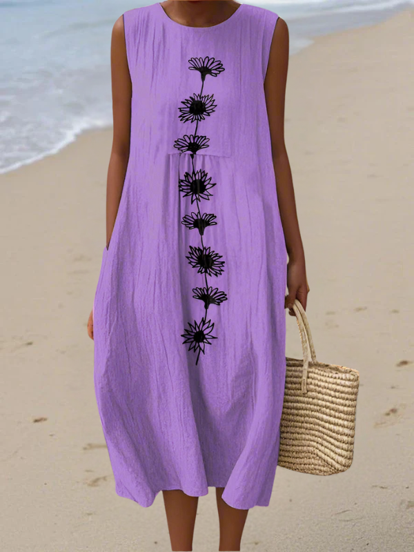 Gabrielle - Lilac Floral Detail Dress
