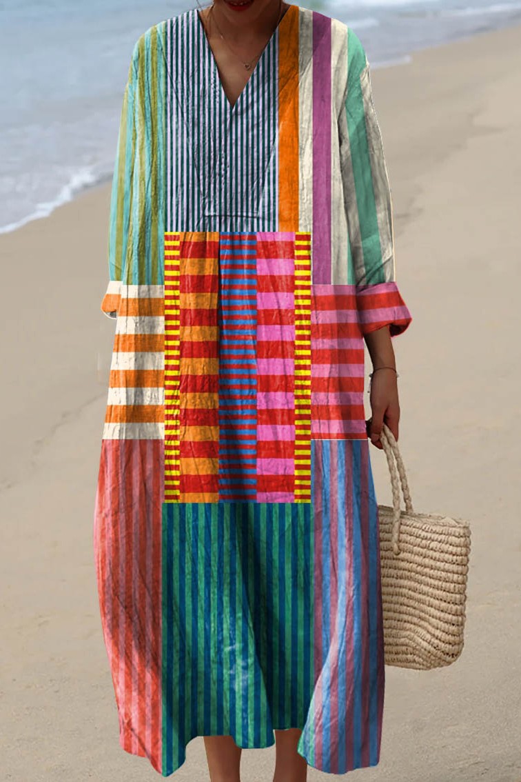 Avery - Multicoloured Patchwork Dress