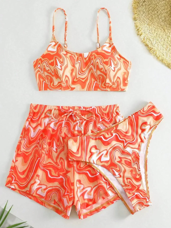 Marilyn - Printed 3-Piece Swim Set