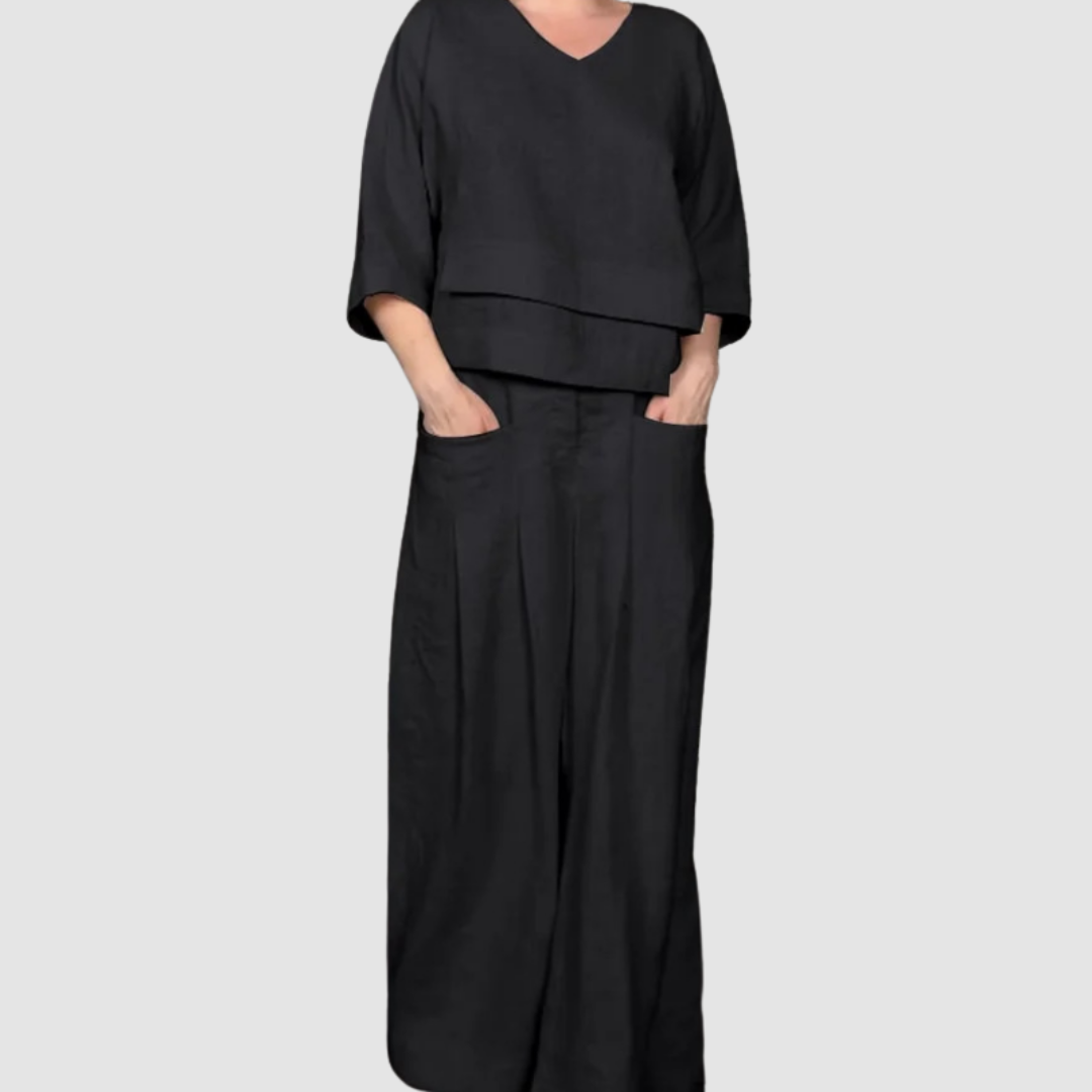 Vina Relaxed 2-Piece Set Wide-Leg Pants
