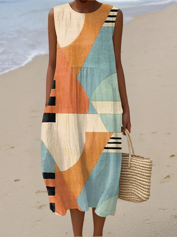 Lila - Abstract Geometric Dress