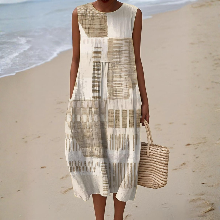 Amélie - Abstract Earth Tone Dress