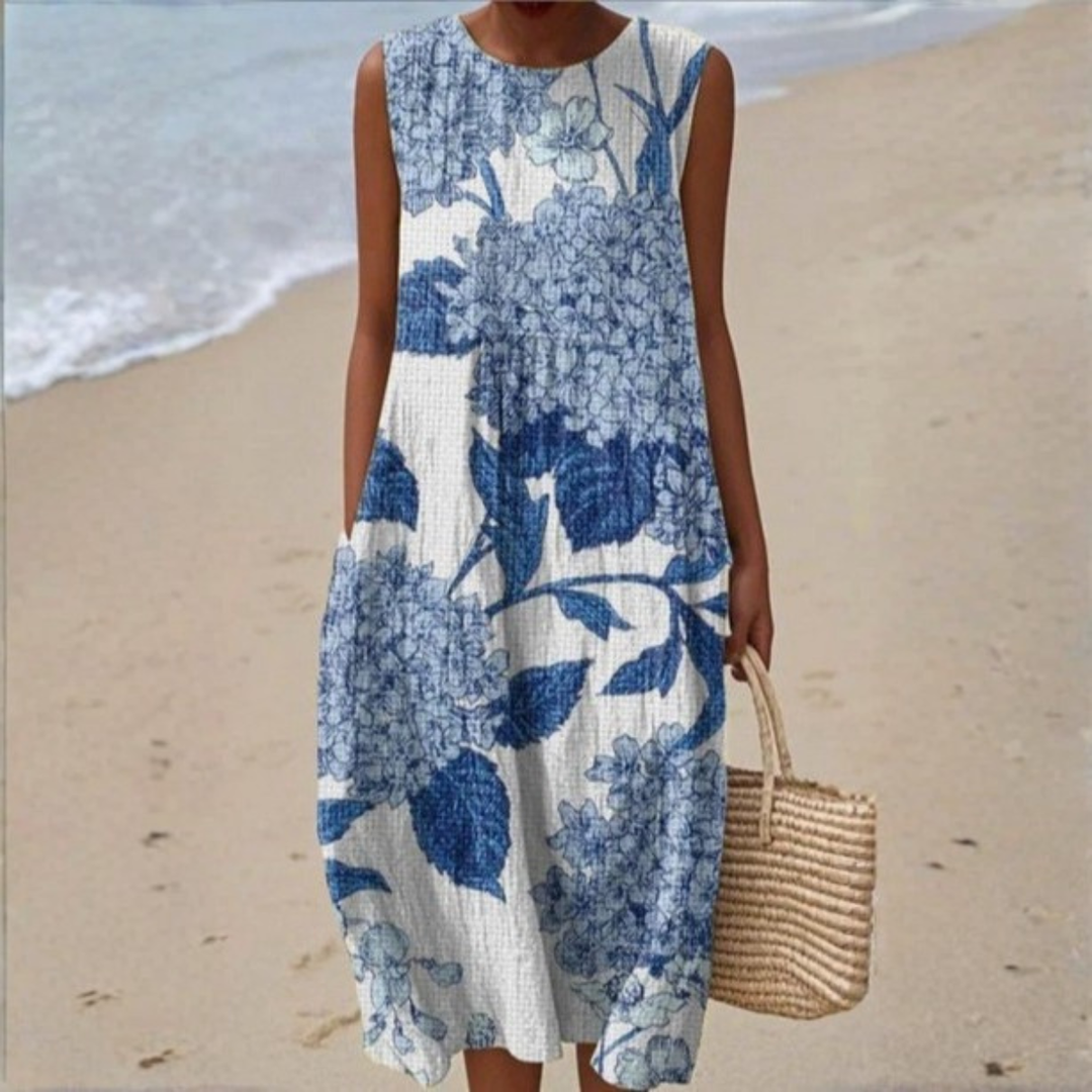 Joséphine - Blue Botanical Dress