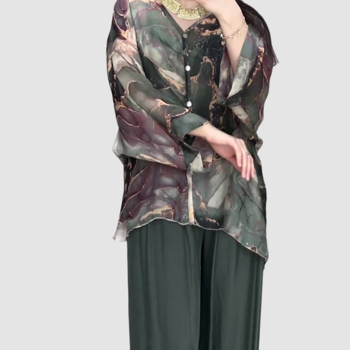 Aurora Elegant Printed Two-Piece Set