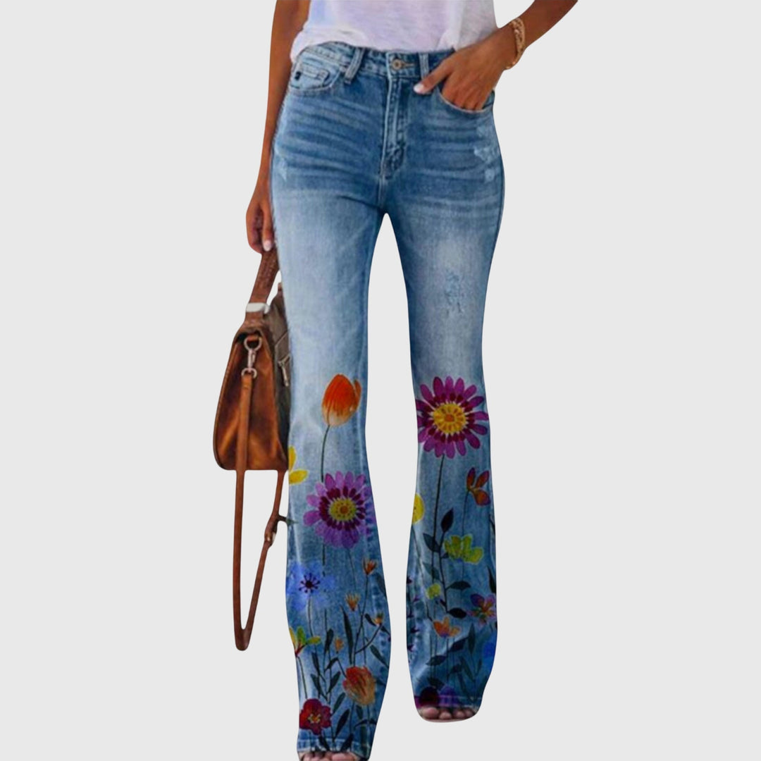Women Pants with Flowers Pants