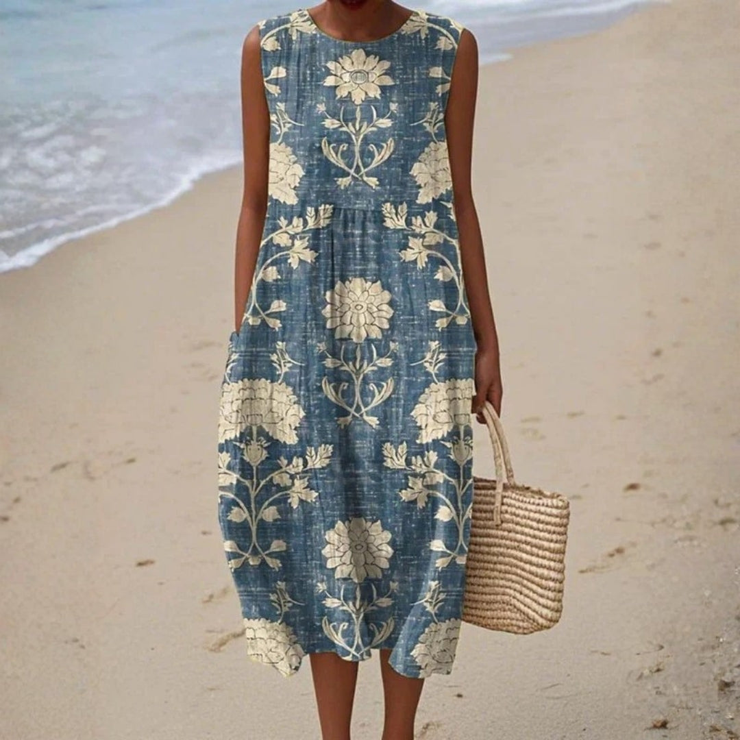 Lucille - Damask Floral Dress