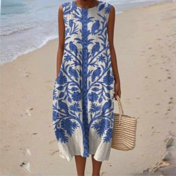Joséphine - Blue Botanical Dress