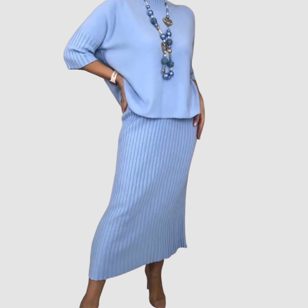 Delyssa Elegant 2-Piece Set Midi Skirts