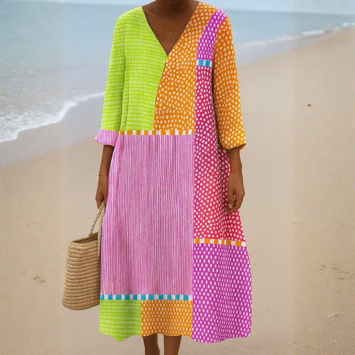 Gemma - Vibrant Patchwork Dress