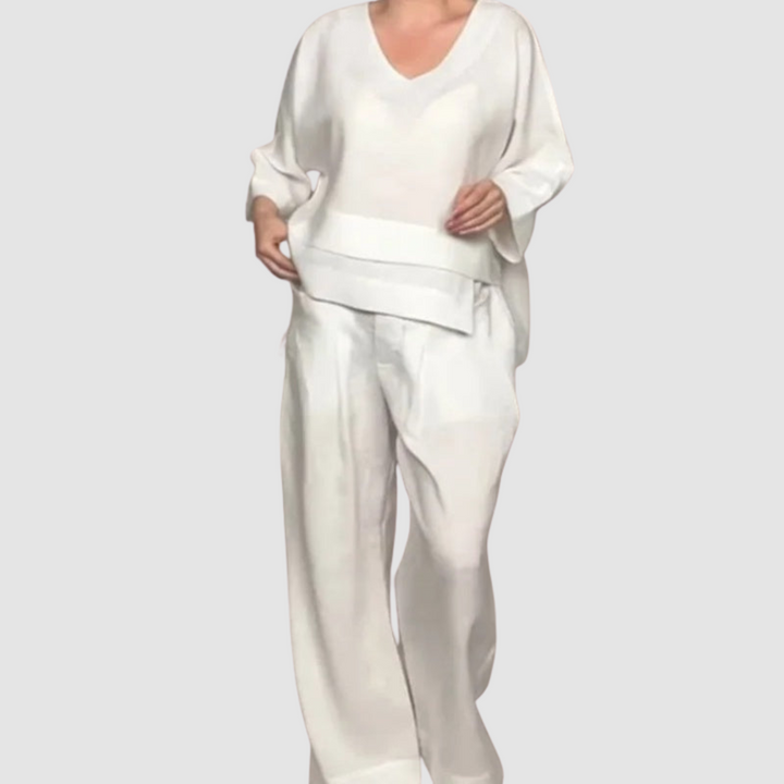 Vina Relaxed 2-Piece Set Wide-Leg Pants