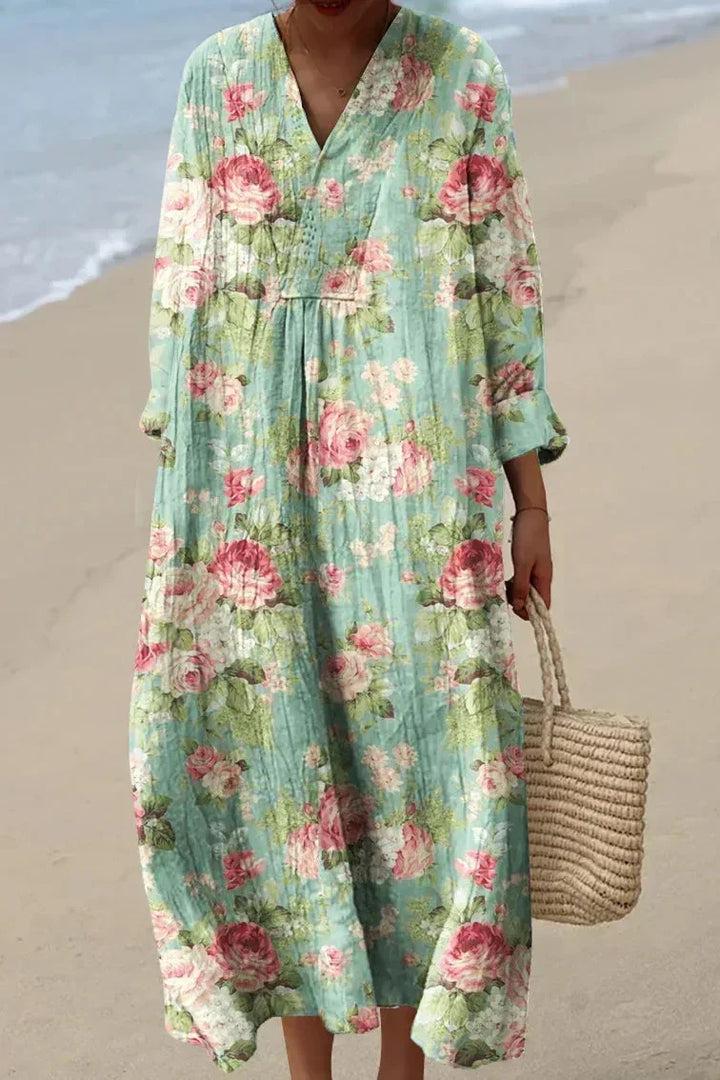 Rosalie - Retro Floral Midi Dress