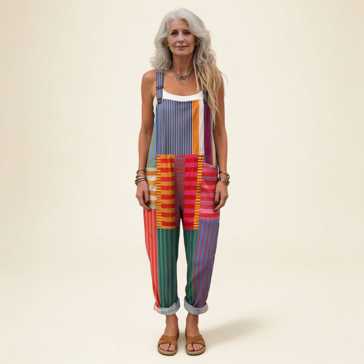 Roisin - Vibrant Striped Patchwork Design