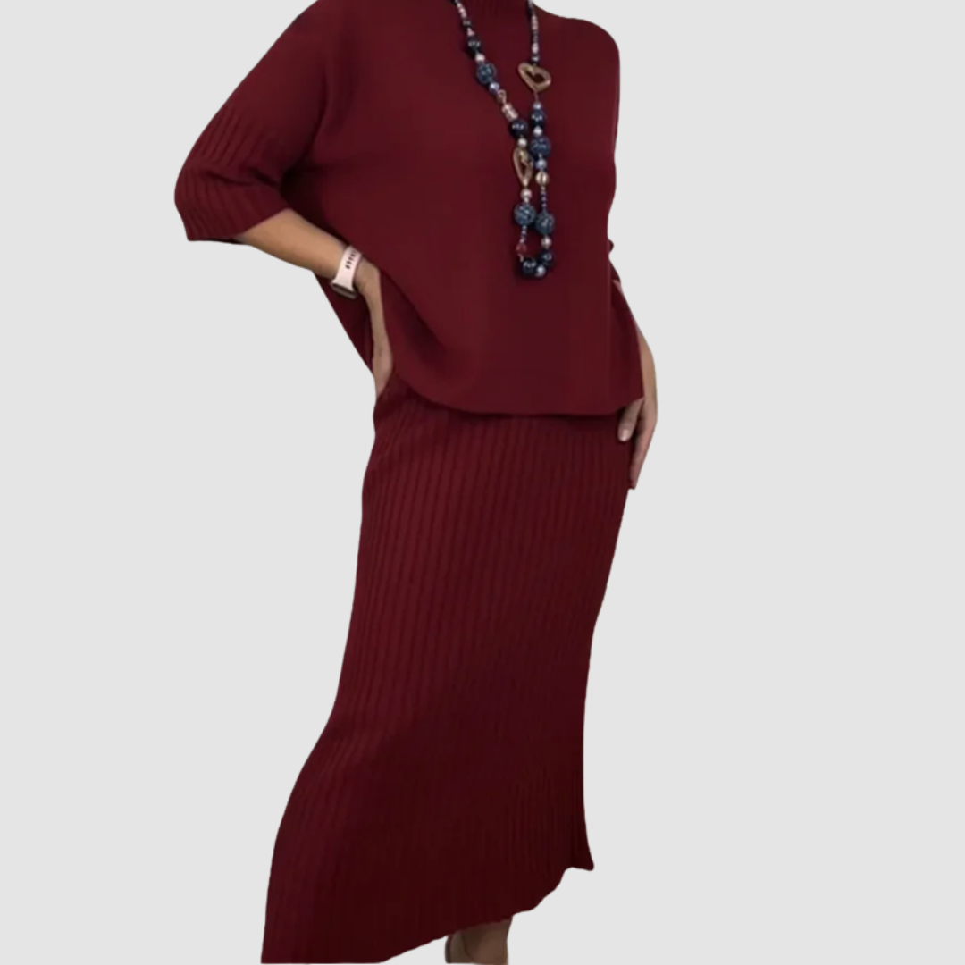 Delyssa Elegant 2-Piece Set Midi Skirts
