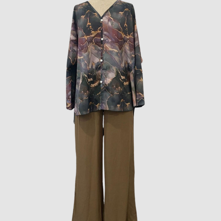 Aurora Elegant Printed Two-Piece Set