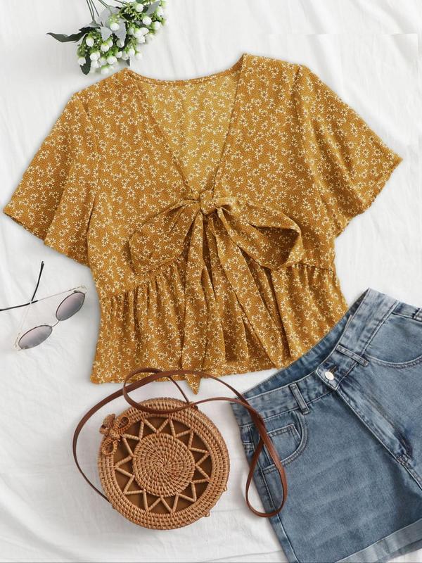 Althea Casual Summer V-Neck Flowy Top