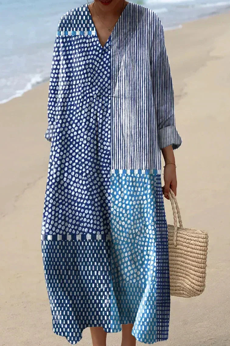 Maeve - Blue Patchwork Dress