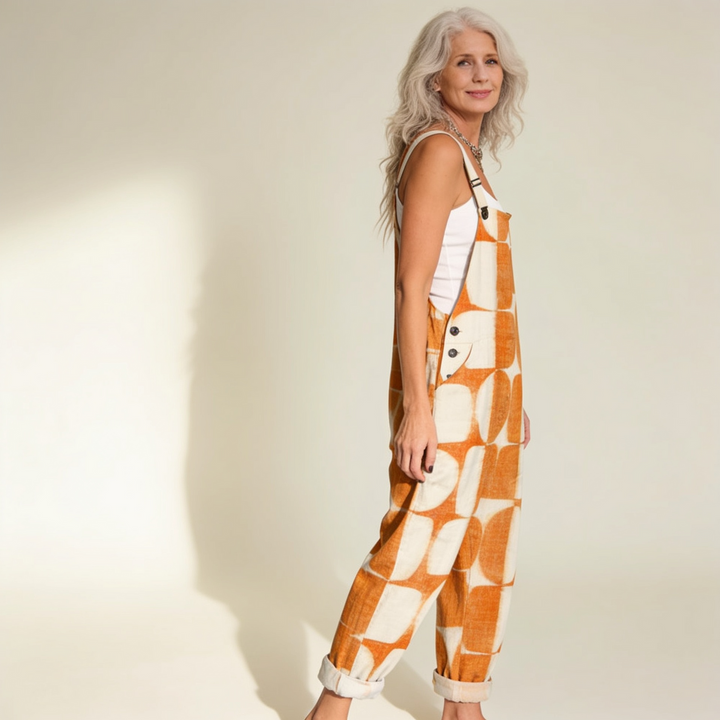 Cara - Retro Orange Geometric Motif