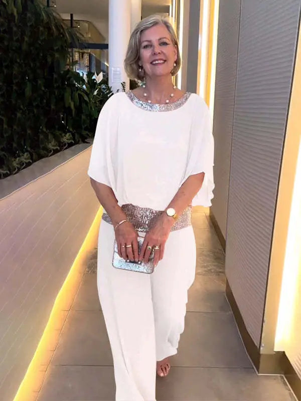 Nessa Classy Elegant Set Wide-Leg Pants