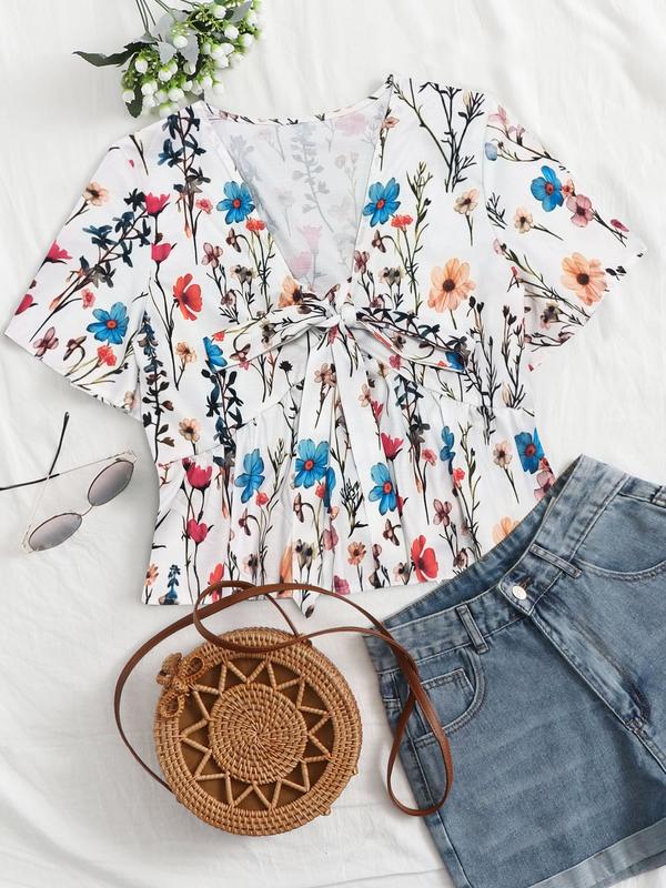 Althea Casual Summer V-Neck Flowy Top