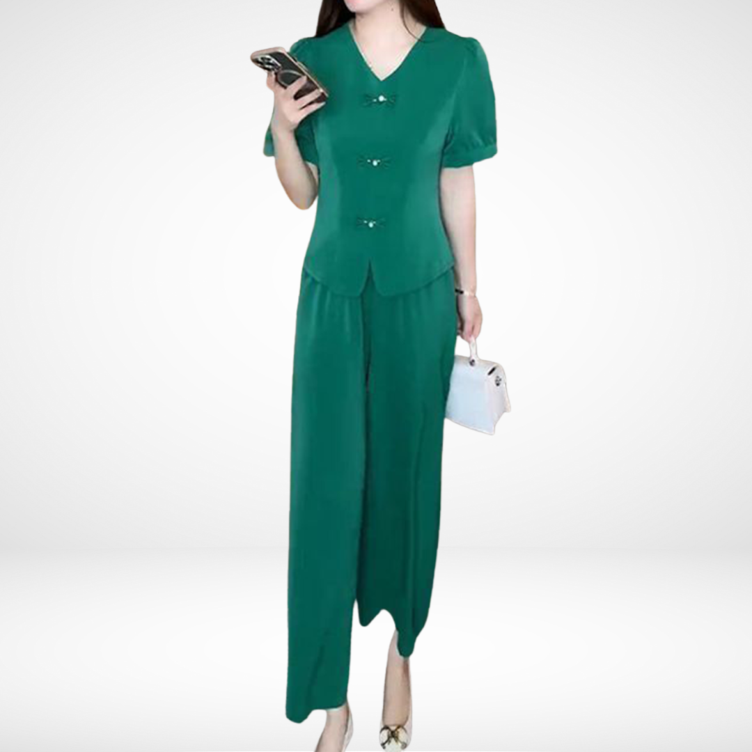 Elsie Elegant Short-Sleeve Two-Piece Set
