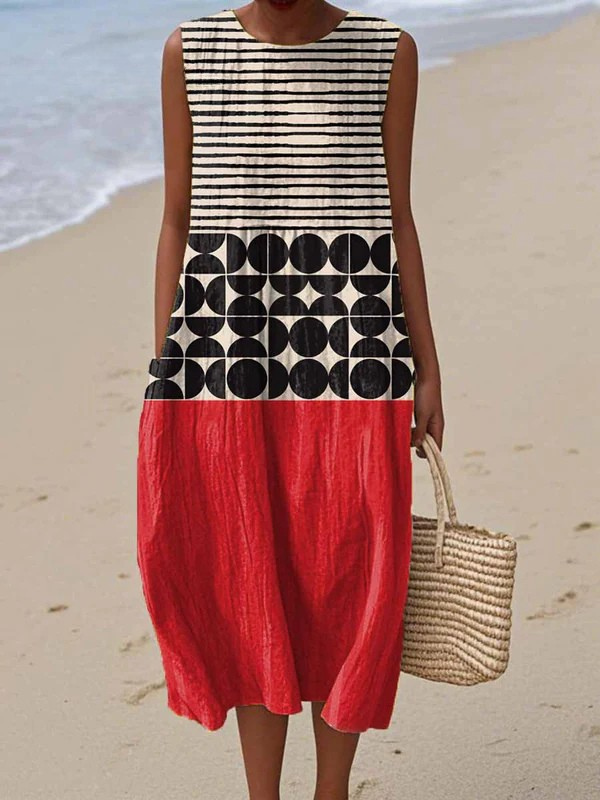 Hélène - Sunset Geometric Dress