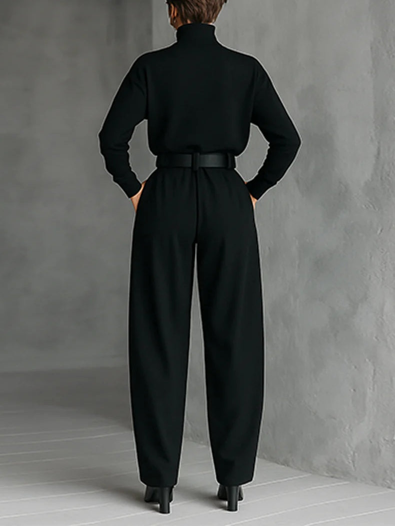Jessica Elegant Top &amp;amp; Straight-Leg Pants Set Trousers
