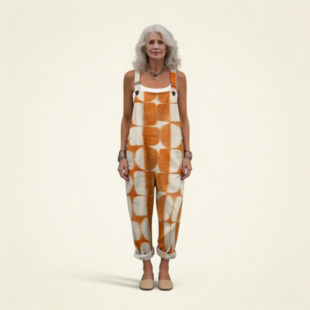 Cara - Retro Orange Geometric Motif