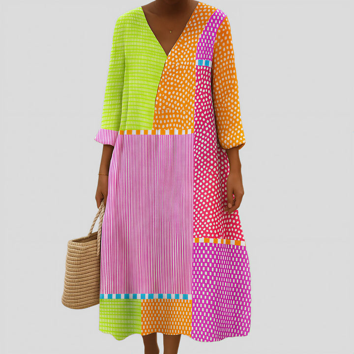 Gemma - Vibrant Patchwork Dress
