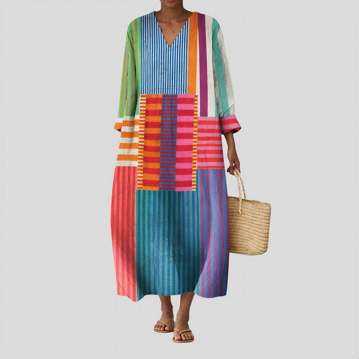 Avery - Multicoloured Patchwork Dress