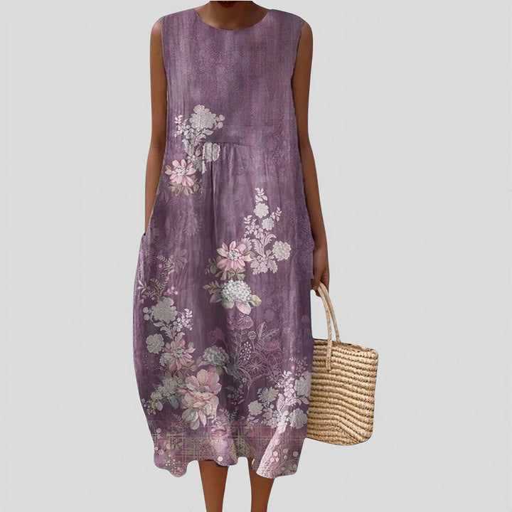 Élodie - Mauve Floral Dress