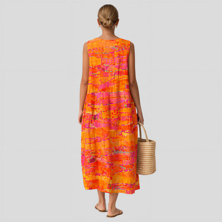Chantal - Abstract Sunset Dress