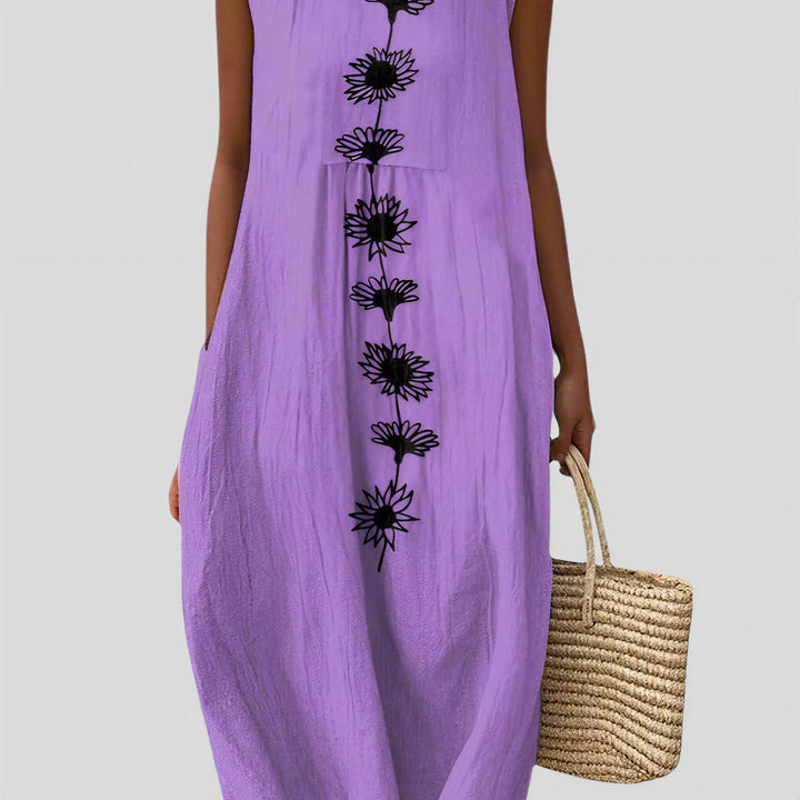 Gabrielle - Lilac Floral Detail Dress