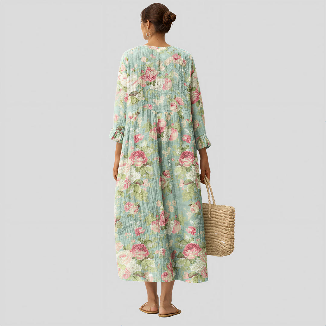 Rosalie - Retro Floral Midi Dress