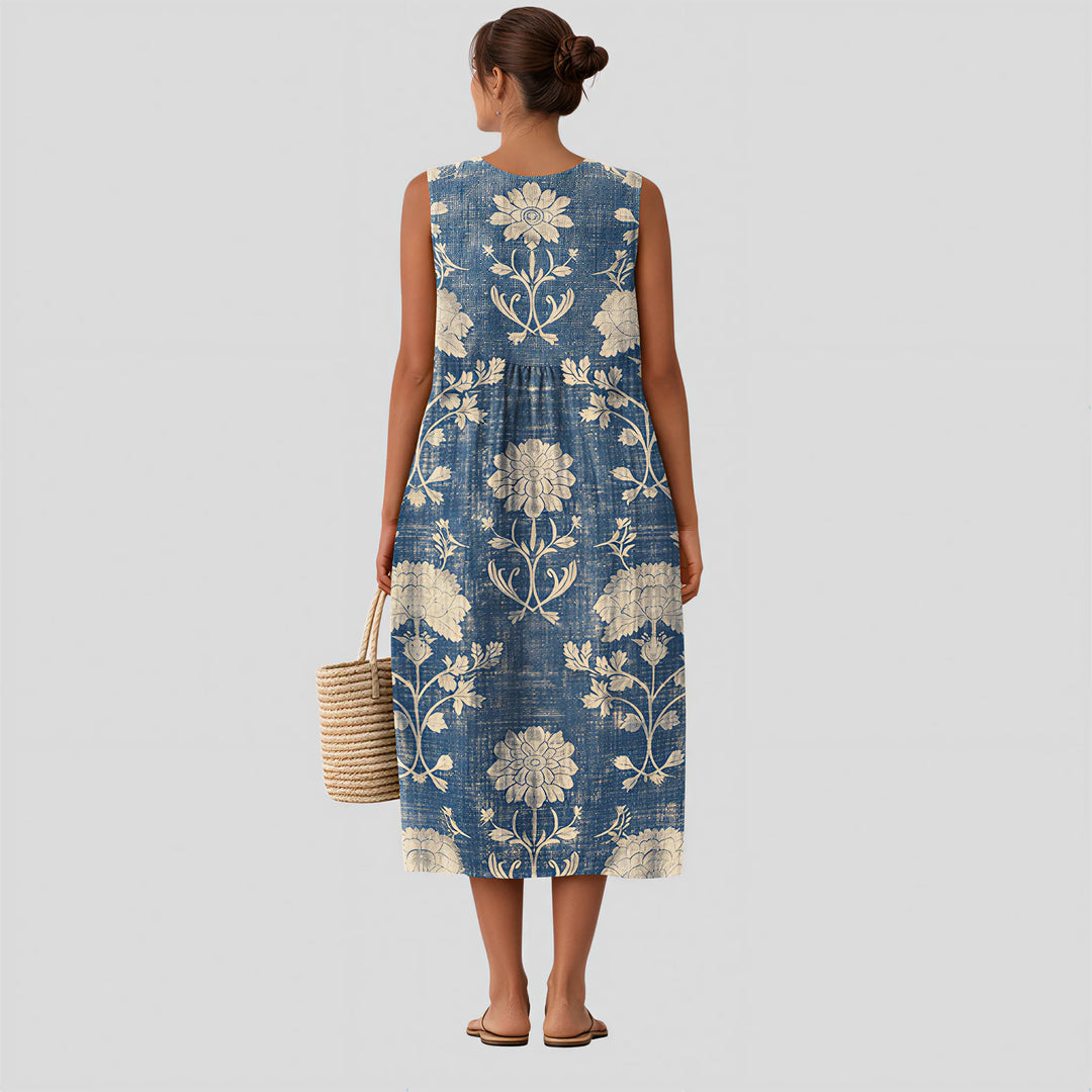 Lucille - Damask Floral Dress