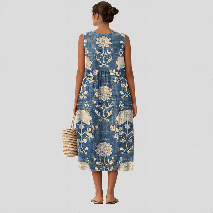 Lucille - Damask Floral Dress