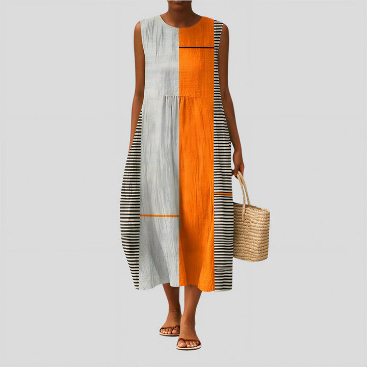 Simone - Geometric Striped Dress