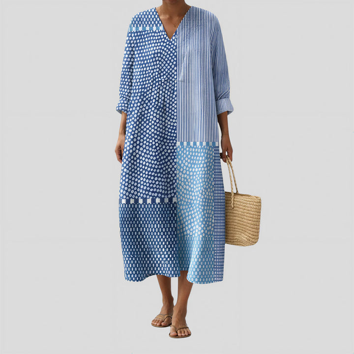 Maeve - Blue Patchwork Dress