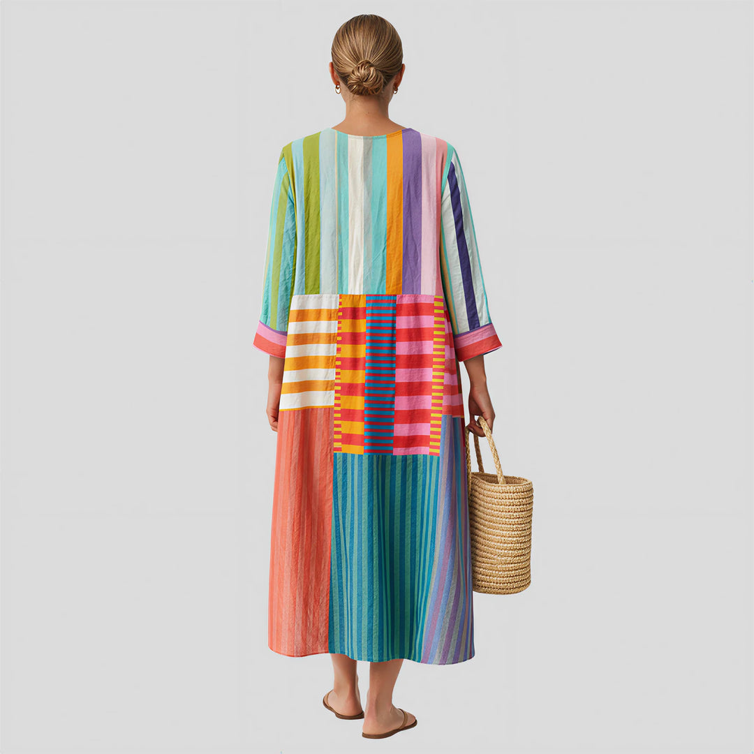 Avery - Multicoloured Patchwork Dress