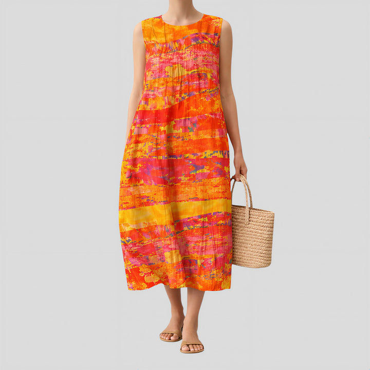 Chantal - Abstract Sunset Dress