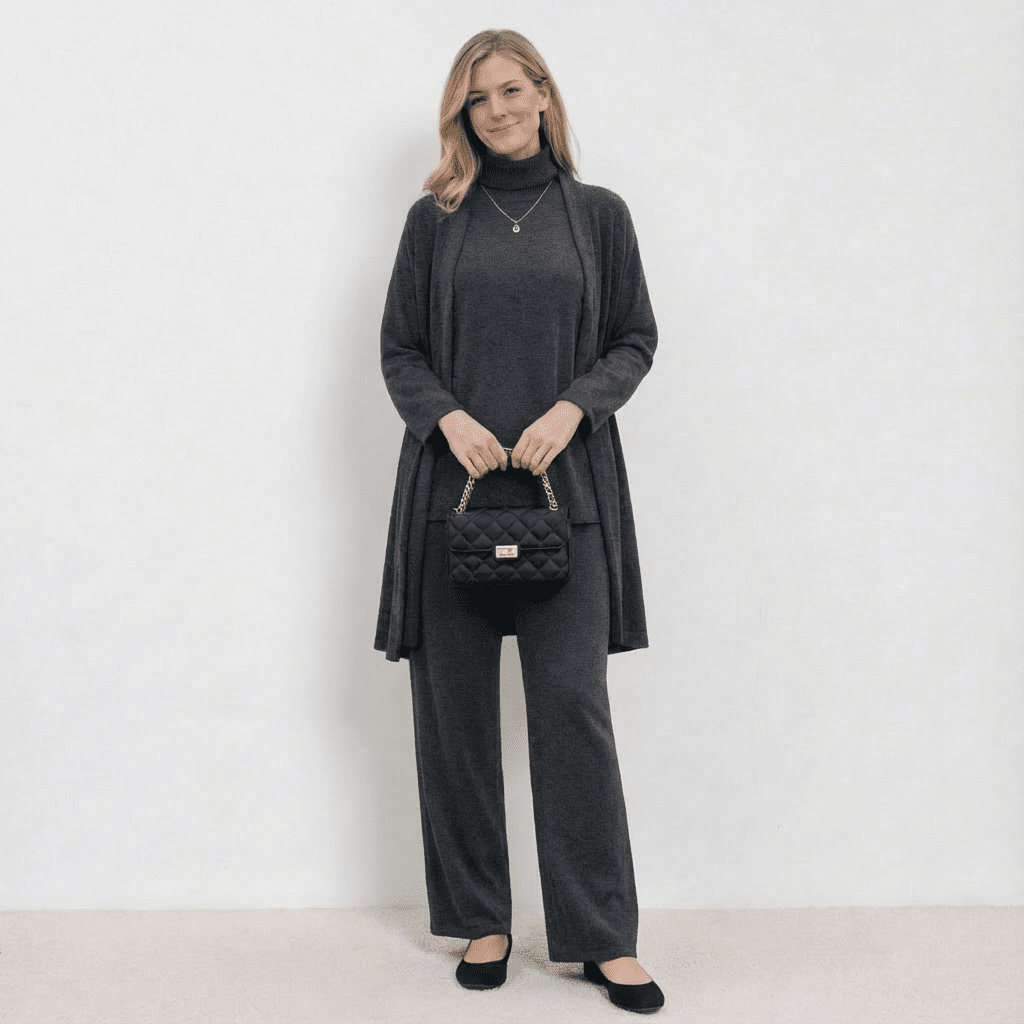 Barbara Cardigan Knit Top &amp; Trousers Set