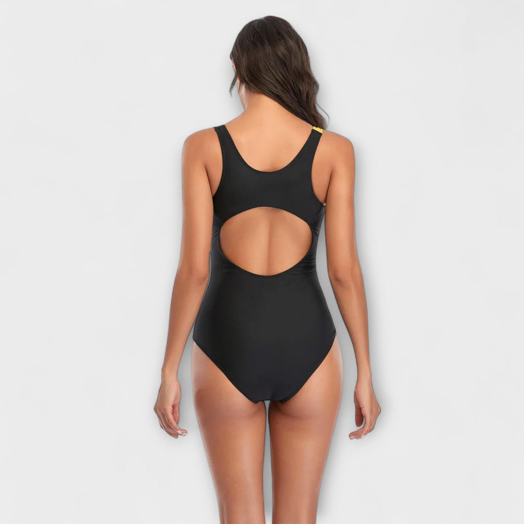 Sporty One-Piece Swimsuit with Back Cut-Out Swimsuits