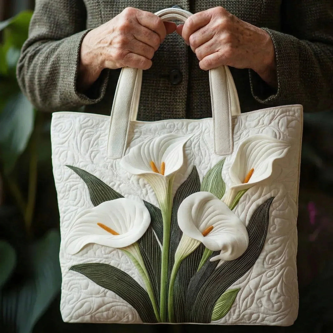 White Calla Lilies Handmade Bags