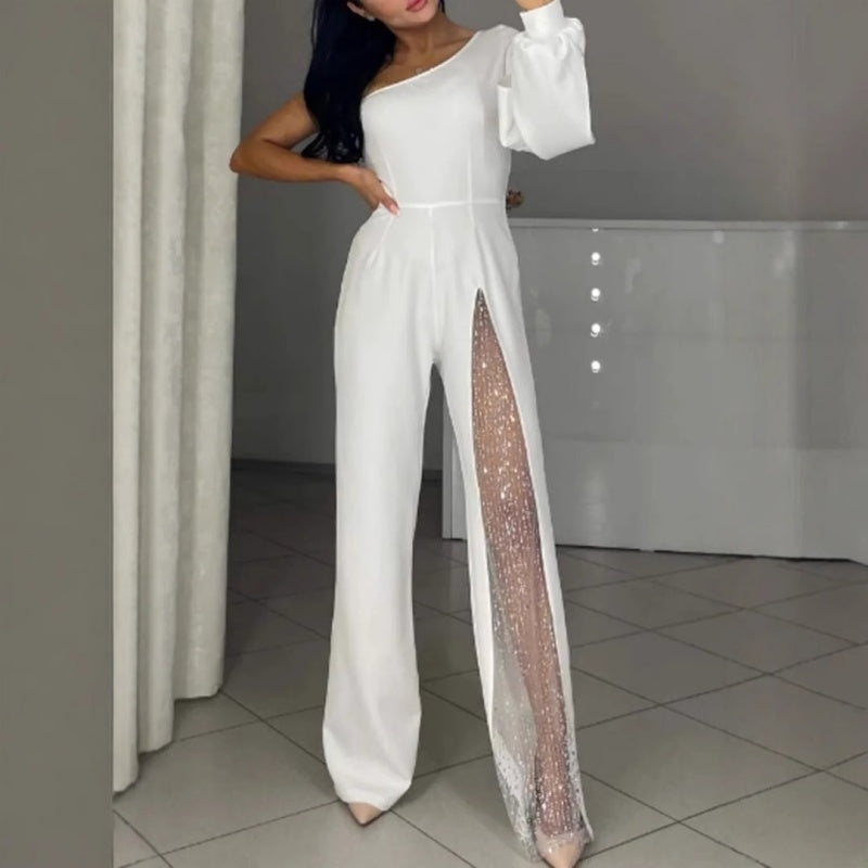 Ally One-Shoulder Flared Short Romper